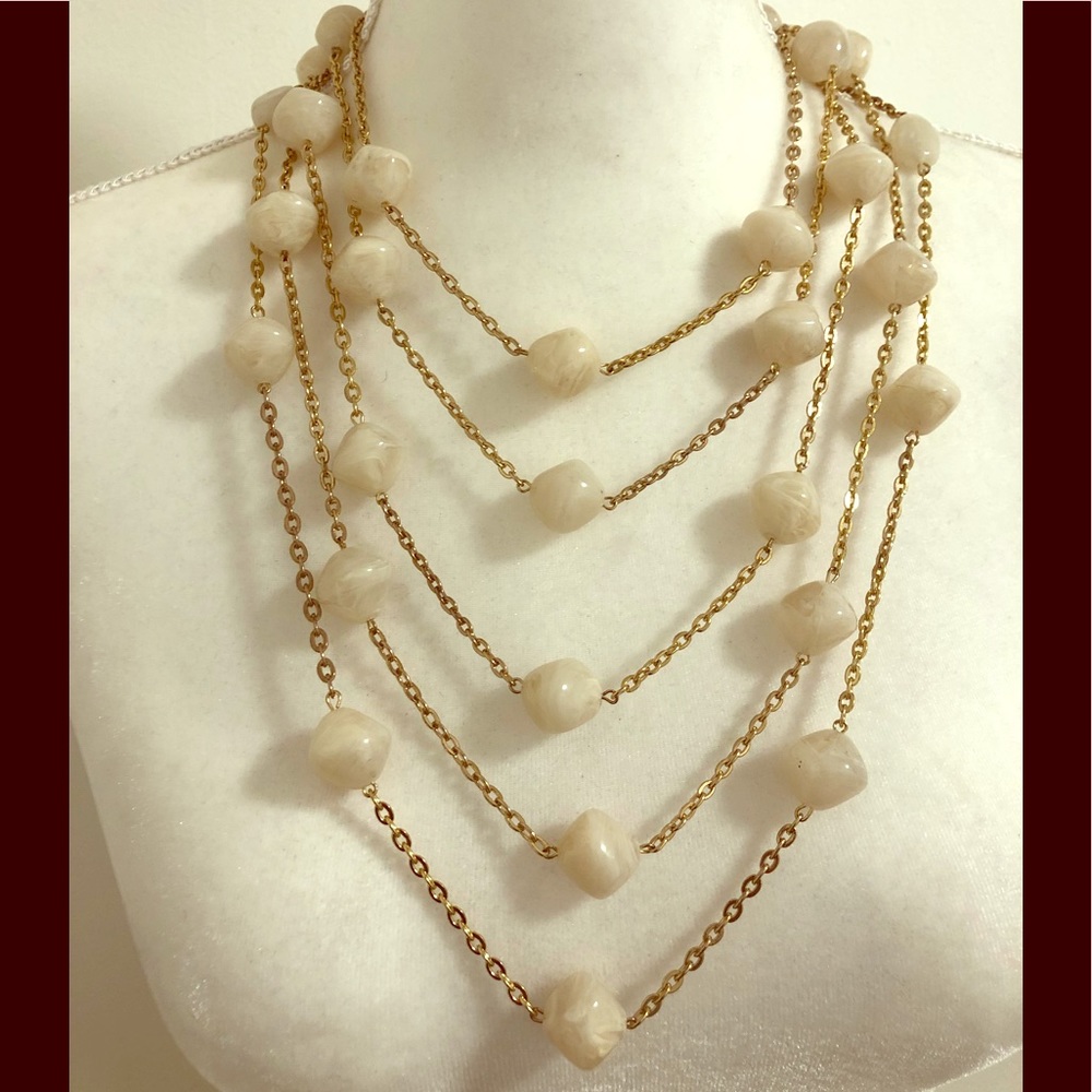 Amrita Signh Gold Necklace with white stones